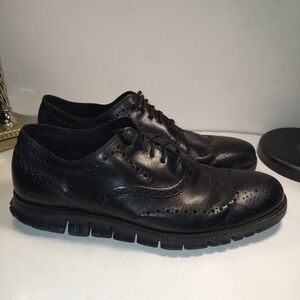 Cole Haan Zerogrand Black Leather Wingtip Oxfords Shoes Men's sz 13M C20719.